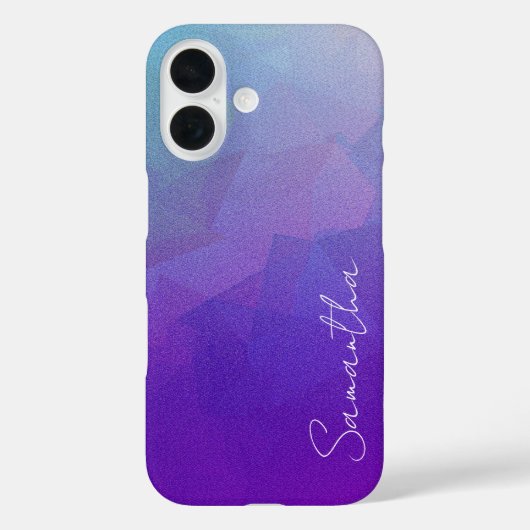 グリッターパーソナライズされた抽象芸術ブルー&パープル Case-Mate iPhoneケース (裏面)