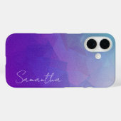 グリッターパーソナライズされた抽象芸術ブルー&パープル Case-Mate iPhoneケース (裏面 (横))