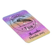 グリッターパーソナライズされた誕生日トリップクルーズ マグネット (右側)