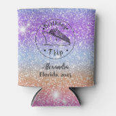 グリッターパーソナライズされた誕生日トリップクルーズ 缶クーラー (正面)