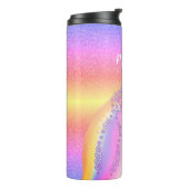 グリッターパーソナライズされた・ユニコーン・レインボー・キッズ タンブラー (回転左)