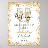 グリッターパーティーウェルカムサイン ポスター (正面)