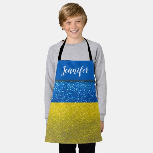グリッターパーティーウクライナシェフベイカーアーティストウクライナ エプロン (着用した状態)