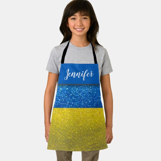 グリッターパーティーウクライナシェフベイカーアーティストウクライナ エプロン (インサイチュ)