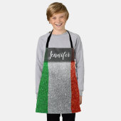 グリッターパーティーシェフベイカーアーティストイタリアイタリアン エプロン (着用した状態)
