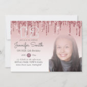 グリッターパーティーバラ金ゴールドピンクANY AGEフォトガールズ 招待状 (正面)