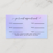 グリッターパープルアイラッシュエクステンションアポイントメントブシン 名刺 (裏面)