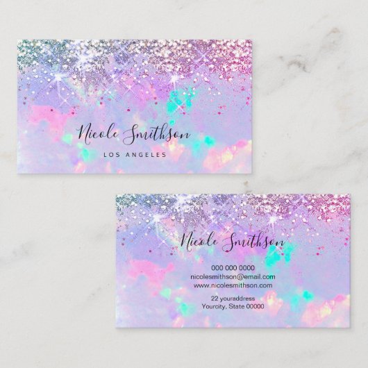 グリッターパープルオパールの名刺 名刺 (正面/裏面)