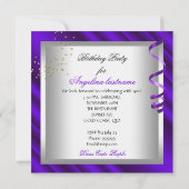 グリッターパープルグラモールナイトシャンパーニュパーティー 招待状 (裏面)