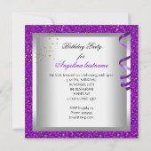 グリッターパープルグラモールナイトマルティーニパーティー 招待状 (裏面)