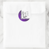 グリッターパープルハイヒールシューステッカー ラウンドシール (バッグ)