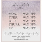 グリッターパープルピンクサロンビジネスサインのシール シール (正面)