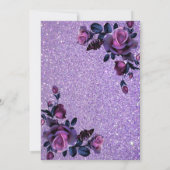 グリッターパープルフローラベビーシャワー招待状 招待状 (裏面)