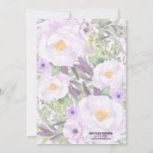 グリッターパープルフローラ写真テンプレートスイーツ16 招待状 (裏面)