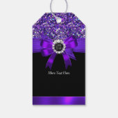 グリッターパープルボウブラックパールジュエル ギフトタグ (裏面)