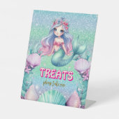 グリッターパープルマーメイドバースデートリート 台座サイン (正面)