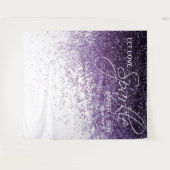 グリッターパープル紙吹雪ズバッ結婚クドロップ披露宴 タペストリー (正面(横))