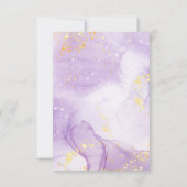グリッターパープル金ゴールド大理石 サンキューカード (裏面)