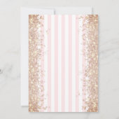 グリッターパール&プロセッコピンクストライプブライダルシャワー 招待状 (裏面)
