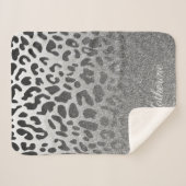 グリッターヒョウ印刷 シェルパブランケット (正面(横))