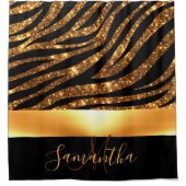 グリッターヒョウ印刷 シャワーカーテン (正面)