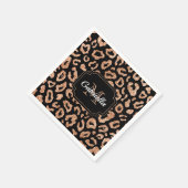 グリッターヒョウ印刷 スタンダードカクテルナプキン (角)