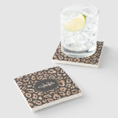 グリッターヒョウ印刷 ストーンコースター (横)