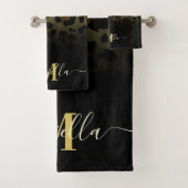 グリッターヒョウ印刷 バスタオルセット (インサイチュ)