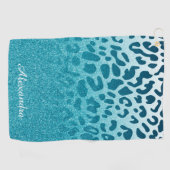 グリッターヒョウ ゴルフタオル (横)