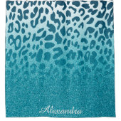 グリッターヒョウ シャワーカーテン (正面)