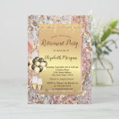 グリッターヒール、バルーン、大理石退職パーティー 招待状 (スタンド正面)