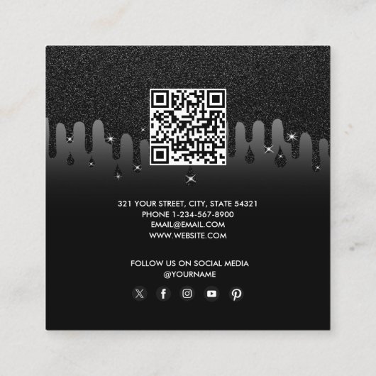 グリッタービジネスが友人の紹介カードを参照する スクエア名刺 (裏面)