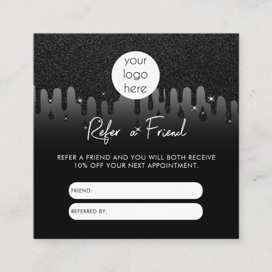 グリッタービジネスが友人の紹介カードを参照する スクエア名刺 (正面)