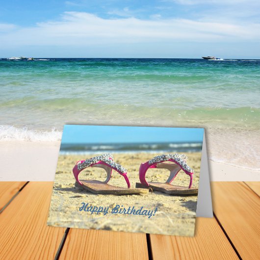 グリッタービーチサンダルハッピーバースデー カード