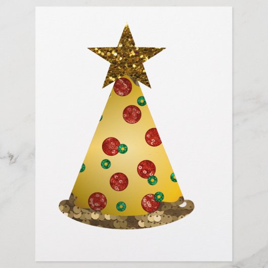 グリッターピザのクリスマスツリー レターヘッド (正面)