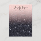 グリッターピンクとブラックの収入保持者 名刺 (正面)