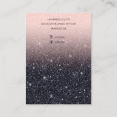 グリッターピンクとブラックの収入保持者 名刺 (裏面)