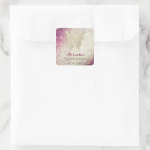 グリッターピンクと金ゴールドキンセアニェラ誕生日 スクエアシール (バッグ)