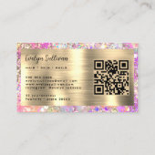 グリッターピンクのオパールの名刺 名刺 (裏面)