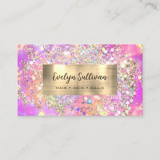 グリッターピンクのオパールの名刺 名刺 (正面)