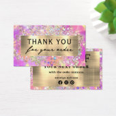 グリッターピンクのオパール割引カード (デスク)