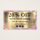 グリッターピンクのオパール割引カード (裏面)