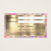 グリッターピンクのオパール紹介カード (裏面)