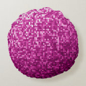 グリッターピンクのシークイン ラウンドクッション (裏面)