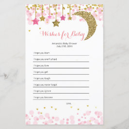 グリッターピンクの月の水色の願いベビーゲーム