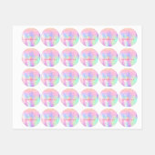 グリッターピンクの魔法のユニコーン服 ラベル (シート)