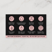 グリッターピンクまつげエクステンションLash AfterCare 名刺 (裏面)