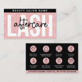 グリッターピンクまつげエクステンションLash AfterCare 名刺 (正面/裏面)