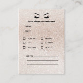 グリッターピンクまつげ拡張クライアントの相談 名刺 (正面)