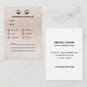 グリッターピンクまつげ拡張クライアントの相談 名刺 (正面/裏面)